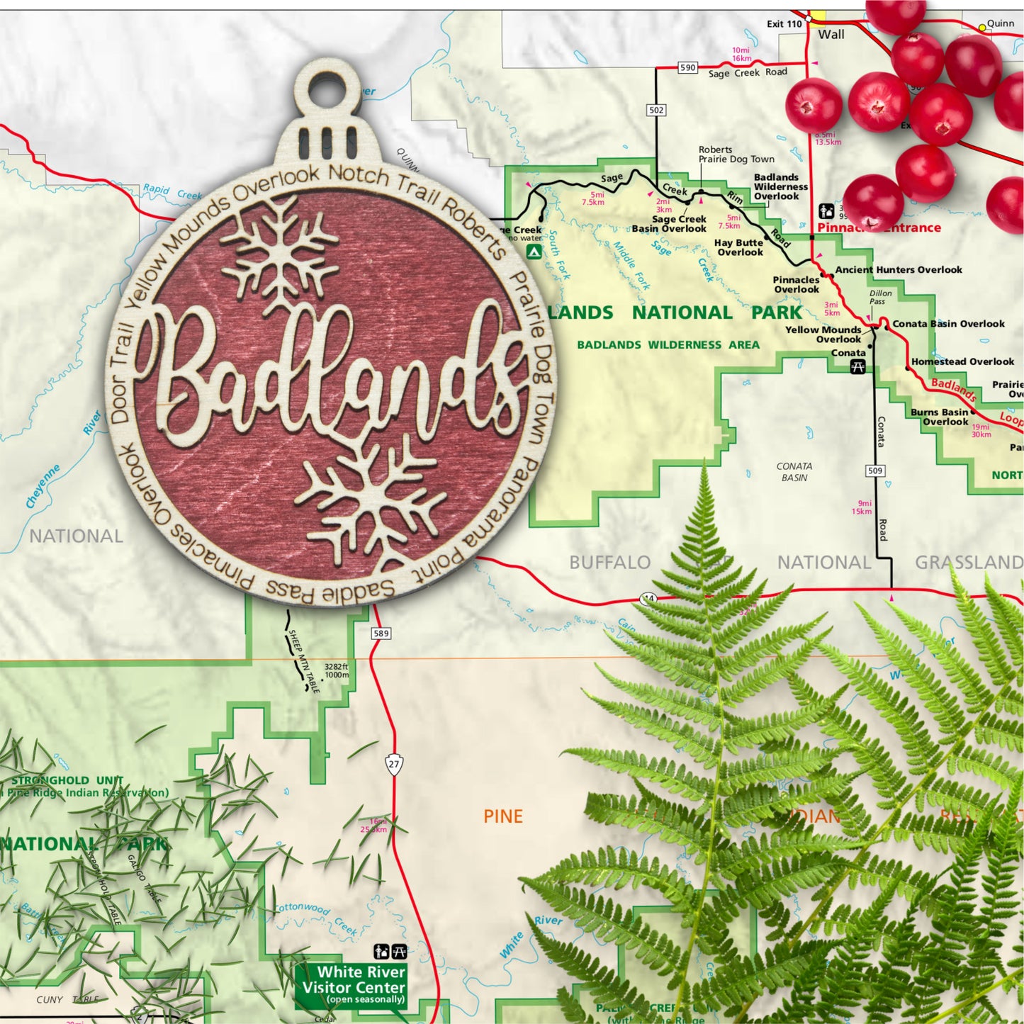 Badlands National Park Christmas Ornament