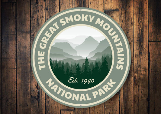 Great Smoky Mountains National Park Sign - Gray