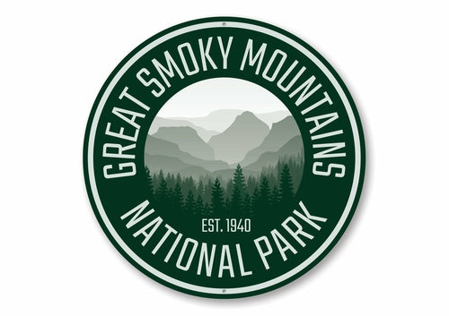 Great Smoky Mountains National Park Sign - Green