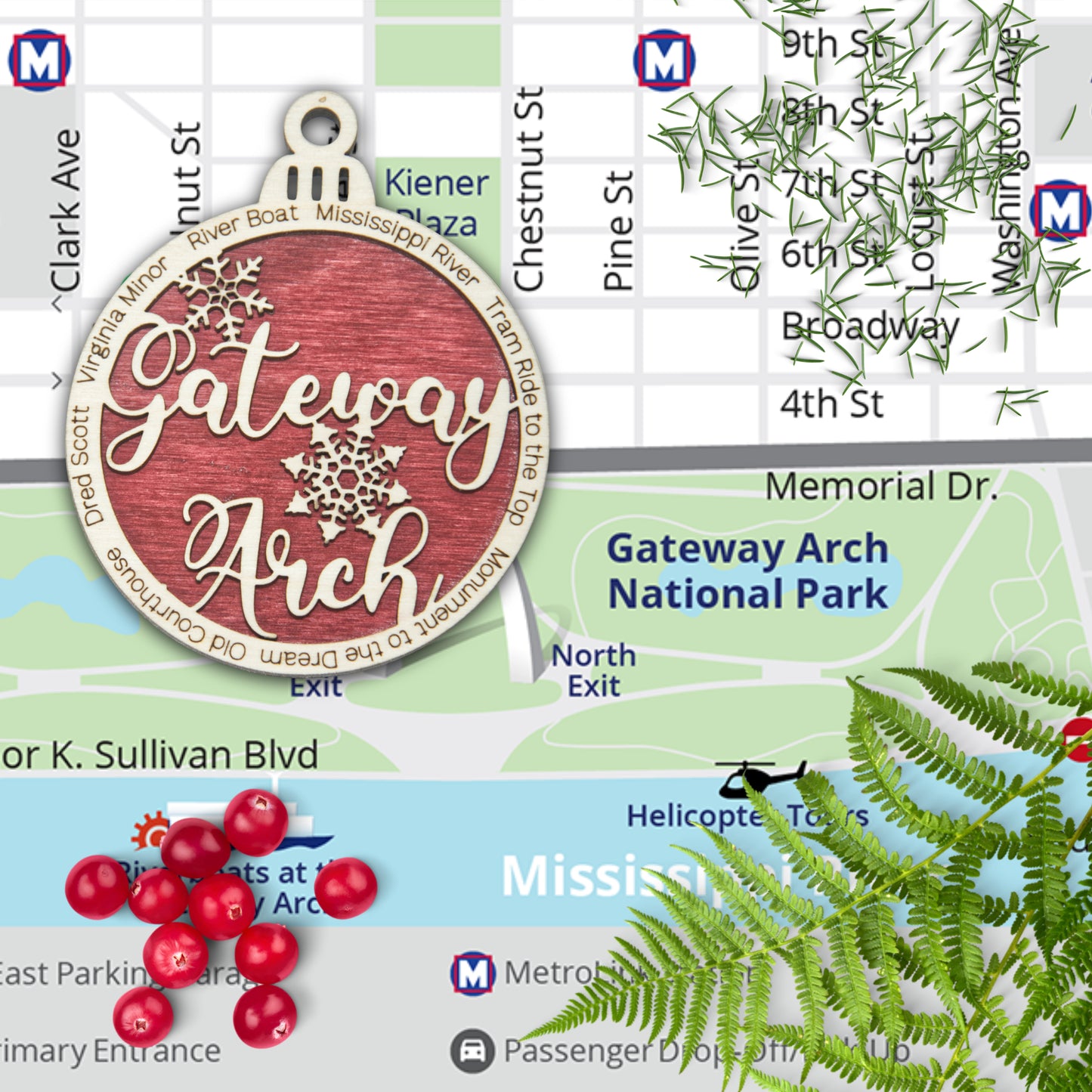 Gateway Arch National Park Christmas Ornament