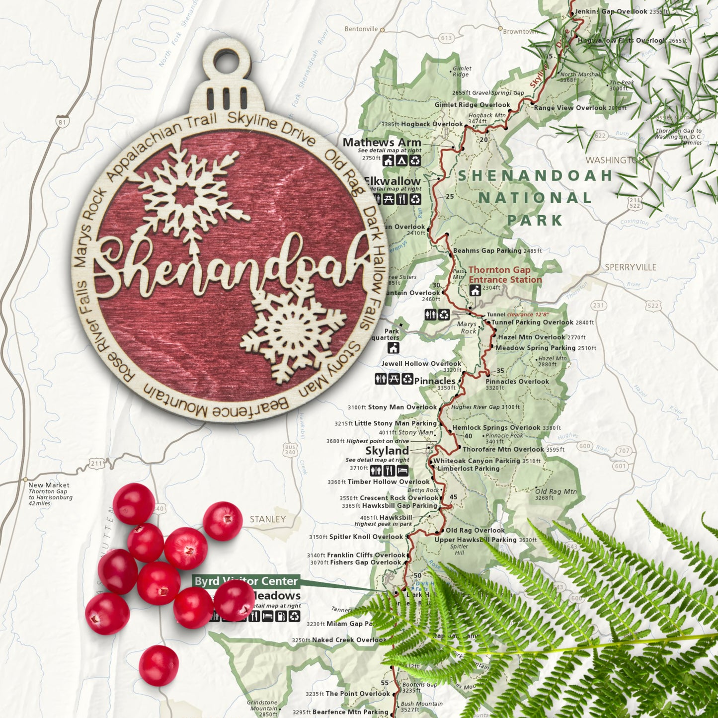 Shenandoah National Park Christmas Ornament
